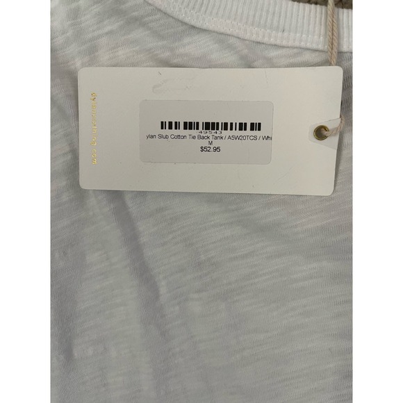 Dylan White Slub Lightweight Cotton Tie Back Tank Size Medium - Picture 5 of 11